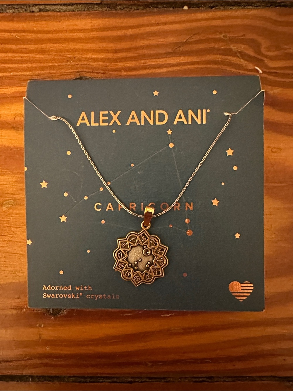Alex and Ani Capricorn Zodiac Constellation Necklace with Swarovski Crystals